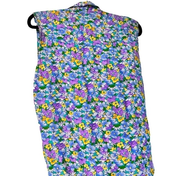 Paris Blues floral print sleeveless blouse size:L - Picture 3 of 15